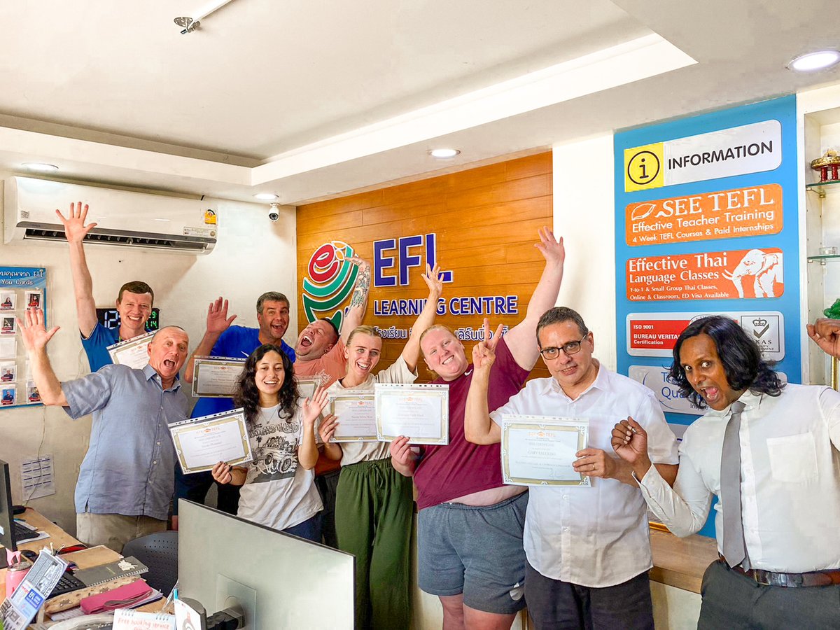 Our June 19th - July 14th, 2023 graduates. Well done guys. #teflthailand #onsitetraining #careerchange #teflchiangmai #tesolcertificate #teachabroad #TEFLCertification #ChiangMaiTEFL #seetheworld #culturalimmersion