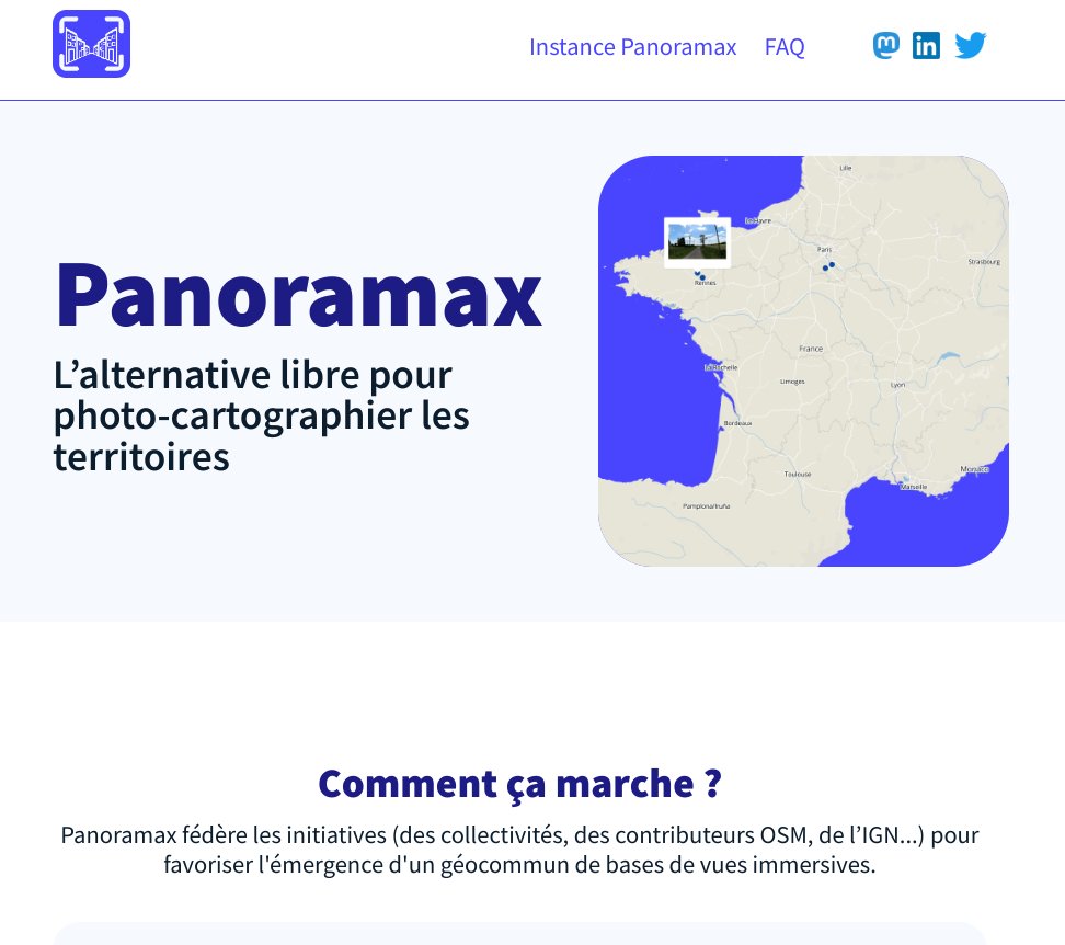 Panoramax @panoramax_ : alternative libre pour photo-cartographier les territoires panoramax.fr Un commun numérique incubé dans 'la fabrique des géocommuns' de @IGNFrance ign.fr/institut/la-fa… cc @BetaGouv @OSM_FR @codegouvfr @sorianotech