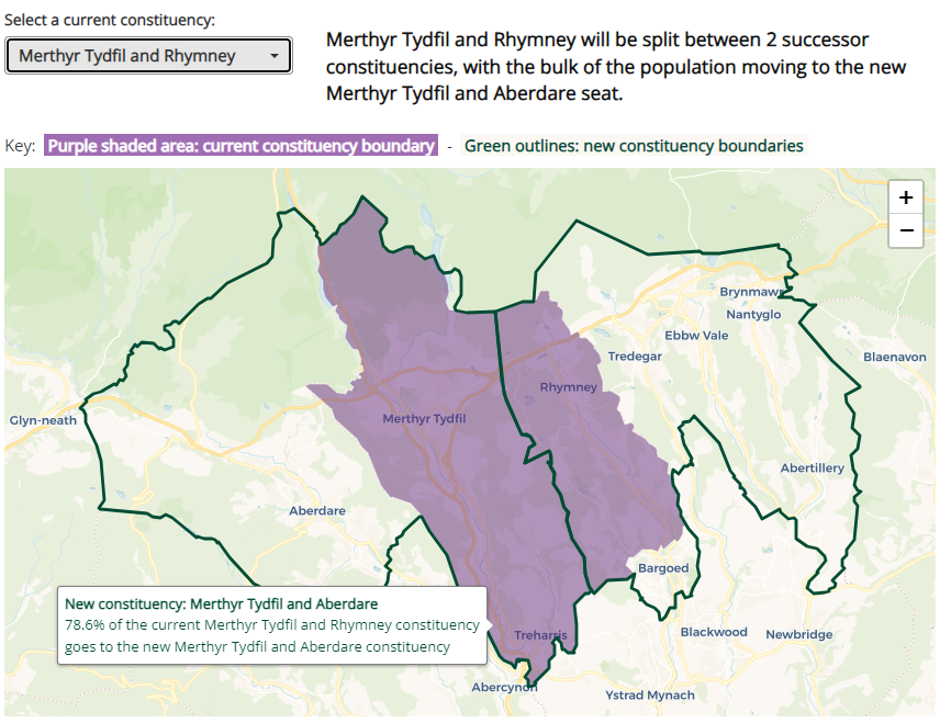 CarlBaker's tweet photo. 🗺️New boundary review analysis 🗺️

View how any constituency in the UK will change using our new interactive mapping tool - or download the dataset.

The page also includes a summary of changes, and info on what happens next.
https://t.co/7FXNpn5K3p https://t.co/rnYdM7LL73