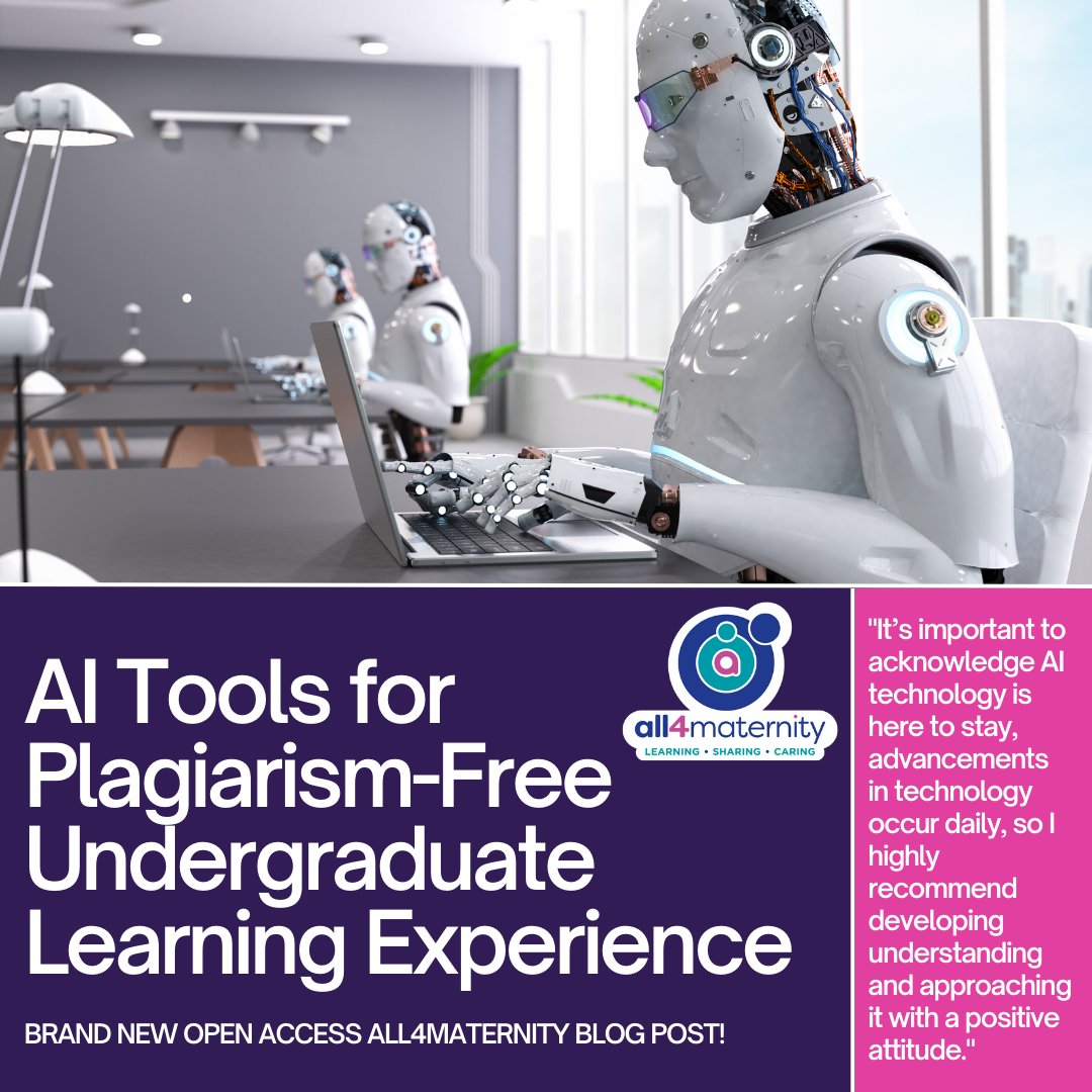 In a new blog post <a href="/MidwifeTiz/">Hannah Tizard</a> explores AI (artificial intelligence) &amp; how it may impact midwifery education. Hannah discusses AI tools and platforms, ethical issues and ways AI can be used whilst avoiding issues relating to plagiarism. It's OPEN ACCESS 👉 all4maternity.com/ai-tools-for-p…