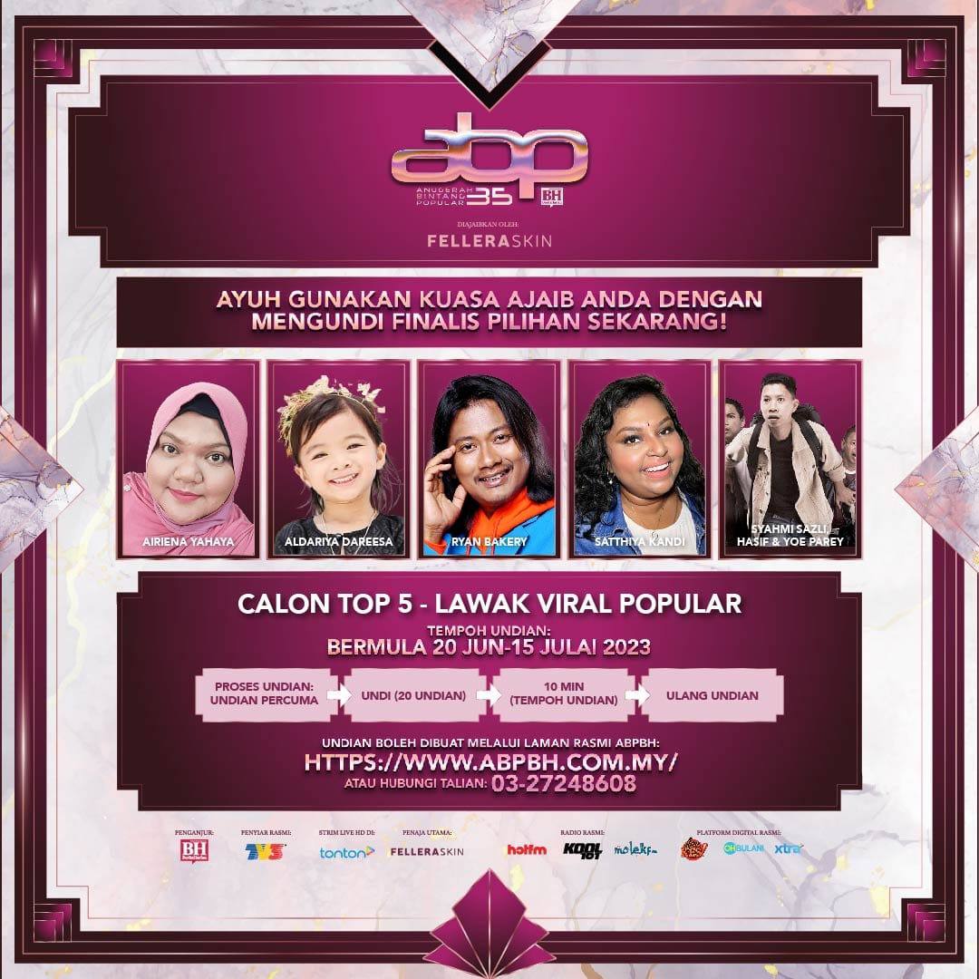 NST_Online's tweet photo. The #ABPBH35 Top 5 voting begins! Let's show your support for the artistes of your choice. Double your votes by subscribing to Berita Harian's special digital newspaper package.
Vote here: https://t.co/bWyeK6v4Jt
#EkspresiLegasiSeni
#BH
#BHOnline
#TV3
#FelleraSkin
#UndiABPBH https://t.co/znZ3IXkmm1