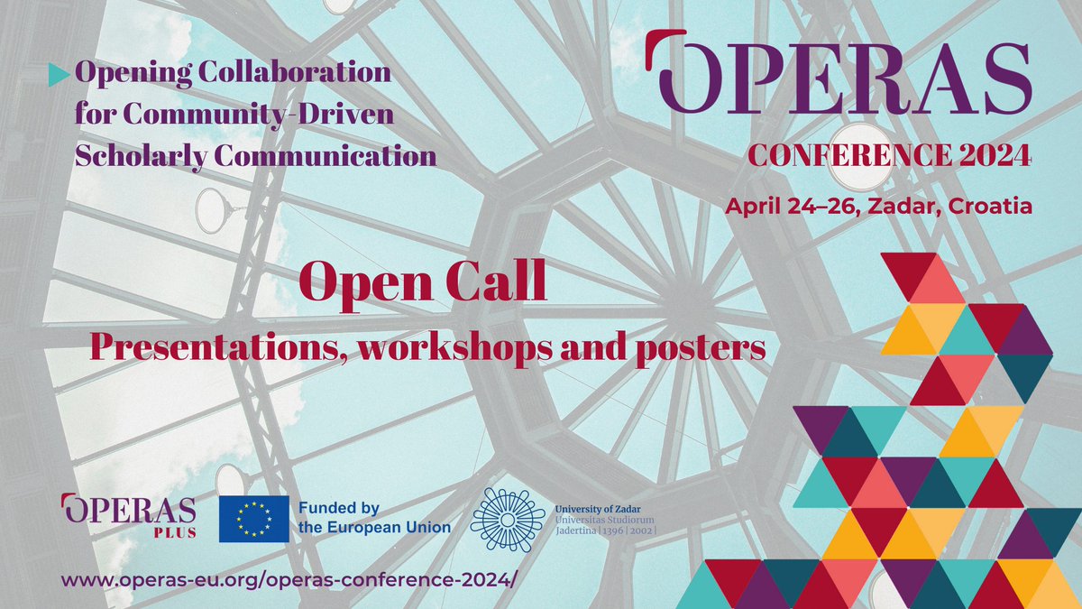 📌 The OPERAS Conference 2024 Call is officially open! We invite you to send in abstracts for presentations, workshops and posters. Full information and topics here: operas-eu.org/news-and-event… The call is open until September 25. Meet us in Zadar! #OPERAS2024 #ScholComm #SSH