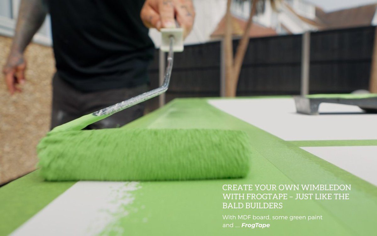 Create Your Own Wimbledon with FrogTape – just like the Bald Builders

Immerse yourself in the thrilling world of Wimbledon right in your own backyard with FrogTape! 

#FrogTape #FrogTapeUK #PaintingTape #TapeProject #DIYTape