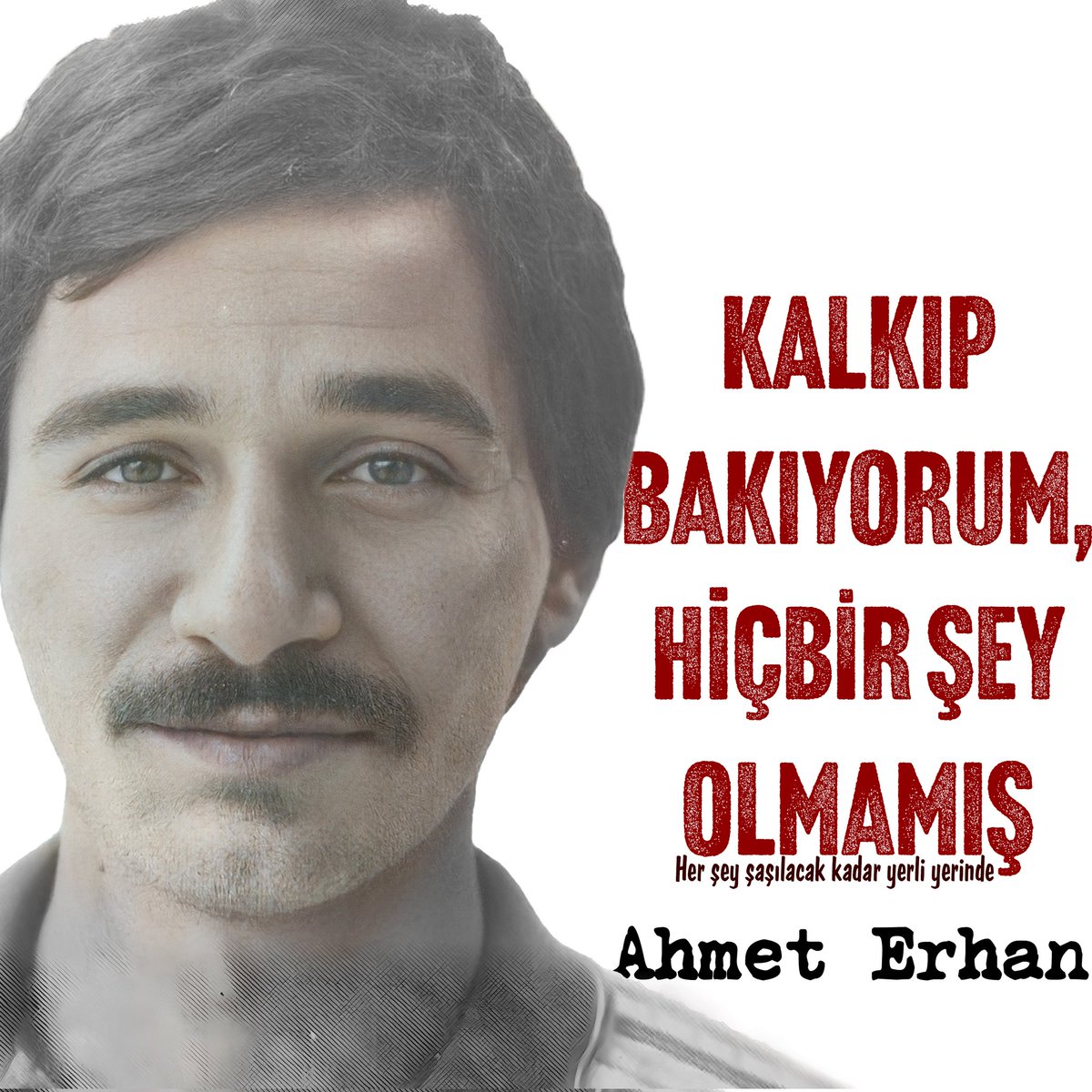 ...

Kalkıp bakıyorum,
hiçbir şey olmamış
Her şey şaşılacak kadar
yerli yerinde...

#AhmetErhan
