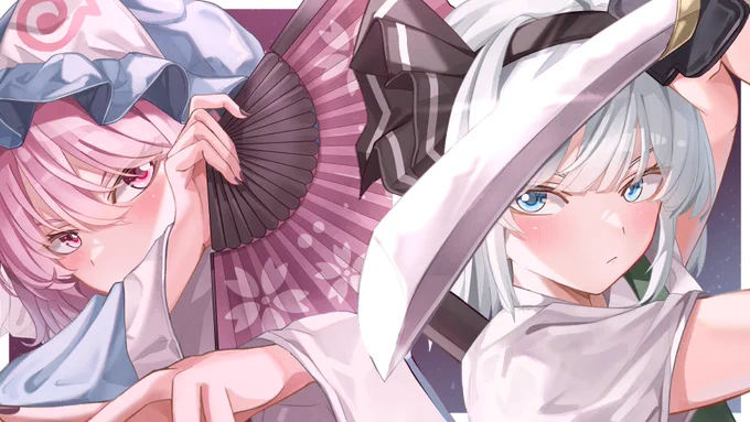 壁紙風幽々子&amp;妖夢 