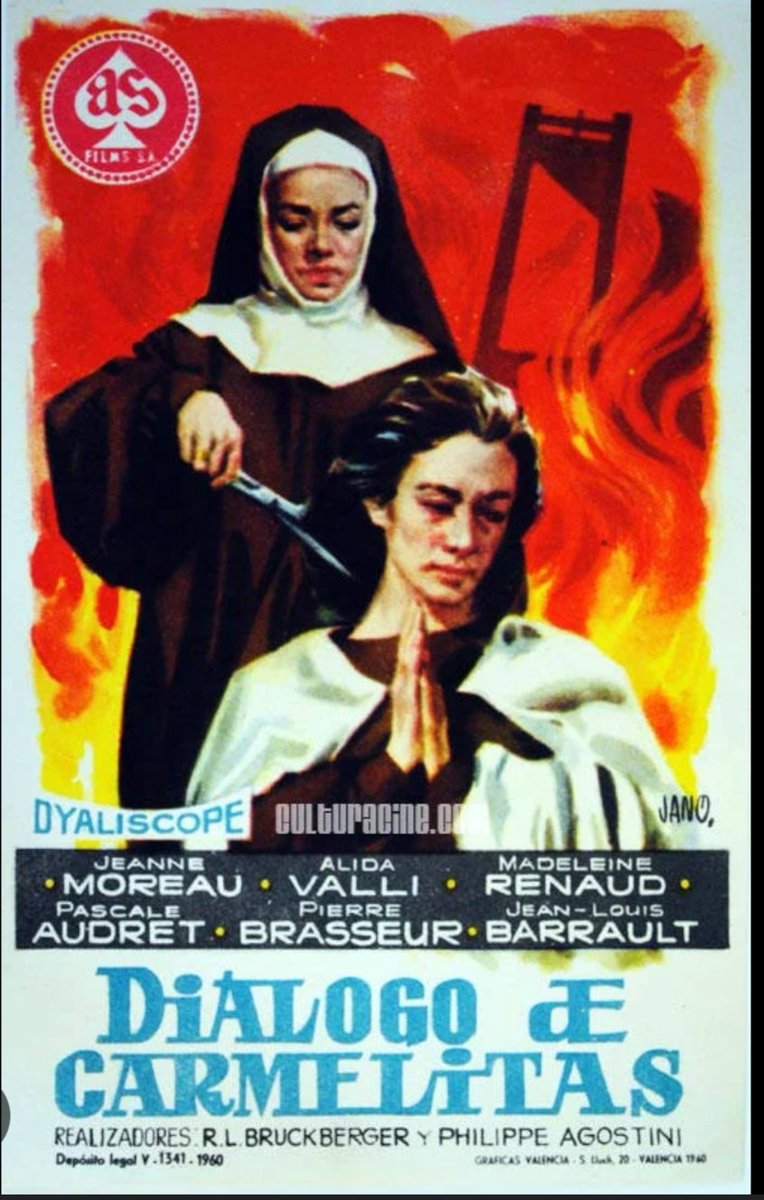 Hoy 14 de Julio 🇨🇵, recomendamos otro punto de vista de la Revolución Francesa. En <a href="/Filmin/">Filmin</a> podéis ver "Diálogos de Carmelitas". Película de 1960 sobre un convento durante los años del Terror. Un saludo y buen fin de semana, luneros.