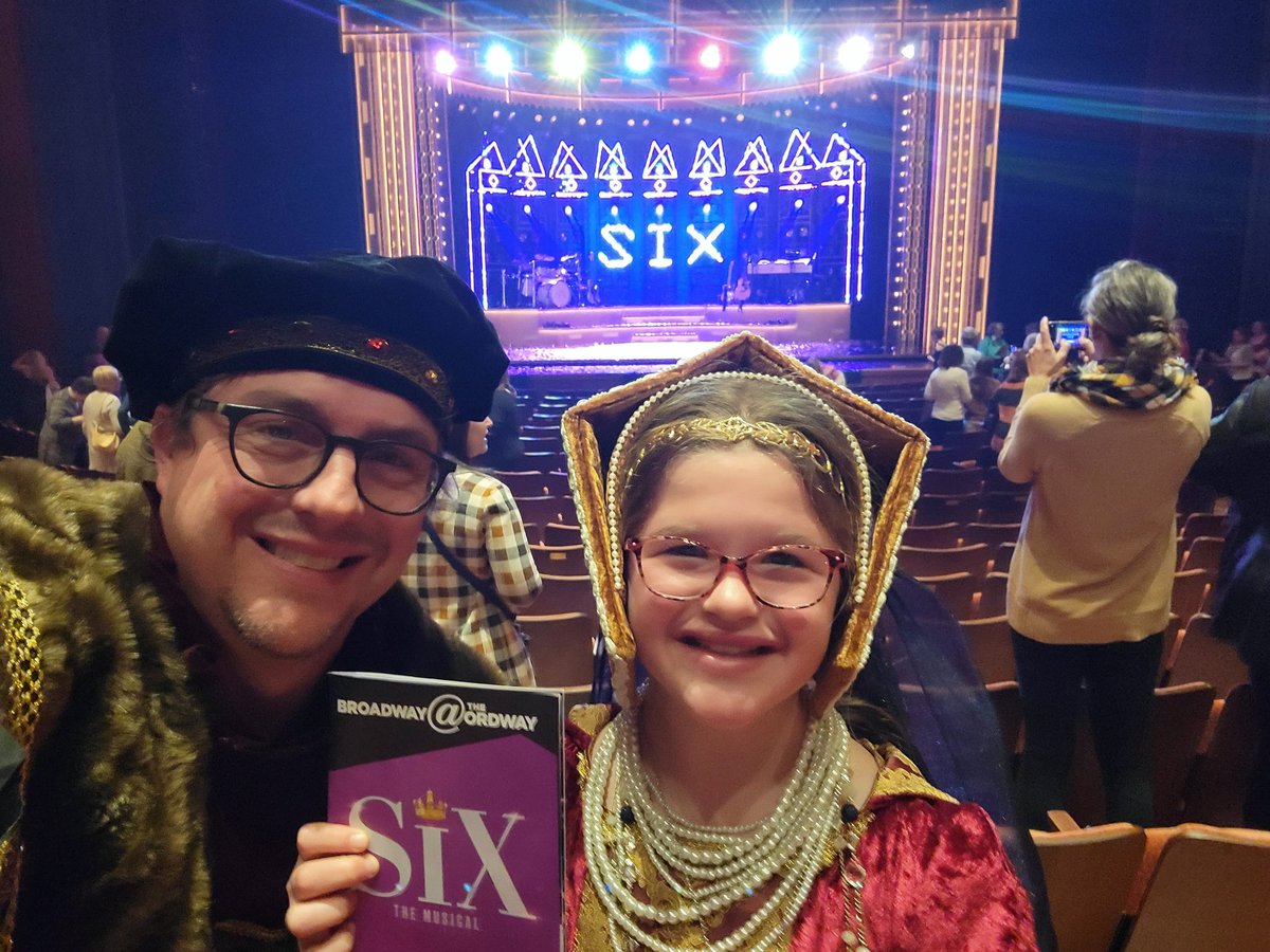 jwhytemn's tweet photo. These young ladies made it from @sixthemusical at @TheOrdway last fall to the room where it happened...  or something like that. 🤨

@HampCourtPal was incredible!

@SIXUSTour https://t.co/NzVho8fIjz