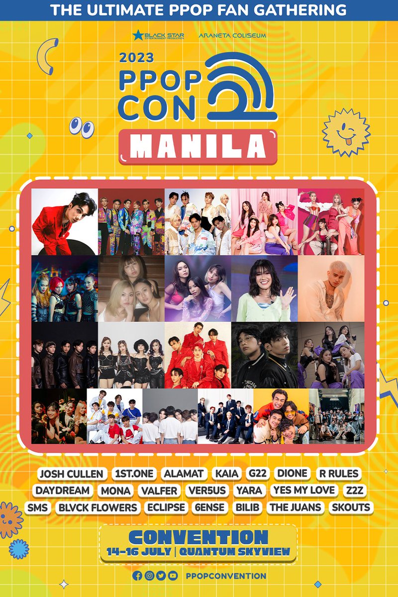📢 PPOPCON MANILA 2023 FINAL CONVENTION LINE-UP

Introducing the final artist line-up for the 3-day convention. Are you guys ready to scream for the P-Pop groups? 

🎫Tickets available at ticketnet.com.ph and TicketNet booth at Quantum Skyview