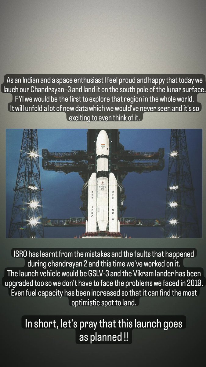 prathanagandhi's tweet photo. #isro #Chandrayan3 #Sriharikota #vikramlander #GSLV3 https://t.co/Zny2QPUw3y
