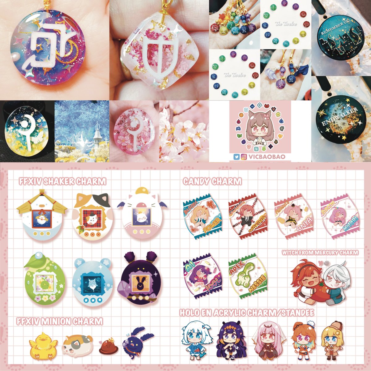 vicbaobao's tweet photo. 【RTs 🙏🏻】  

Rough preview for MSQSG aka XIVPF catal0g 

Imma bring more job stones this time :>  

I won't bring mini minion earrings/keychain but if anyone want them you can DM me to order first and collect them at the con >w<  

#XIVPF #MSQSG #makersquestsg https://t.co/phwLbX1oVr