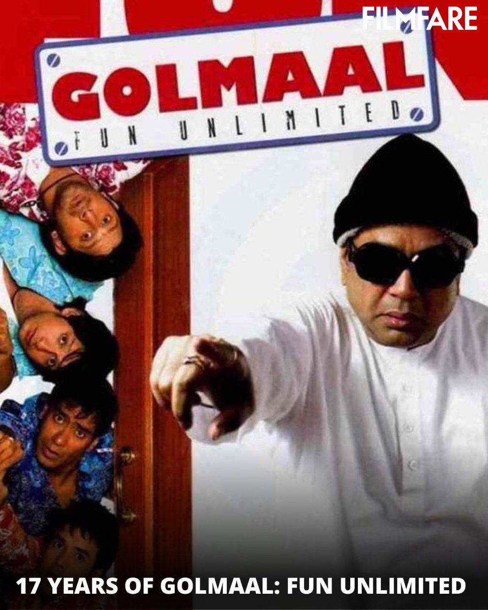 #GolMaalFunUnlimited, starring #AjayDevgn, #ArshadWarsi, #SharmanJoshi, #TussharKapoor, #RimiSen and #PareshRawal, was released 17 years ago today. 🎬