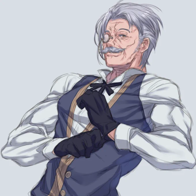 ムキムキムチムチのおじさんお爺さんを描いているイメージがないと最近言われたので再掲。