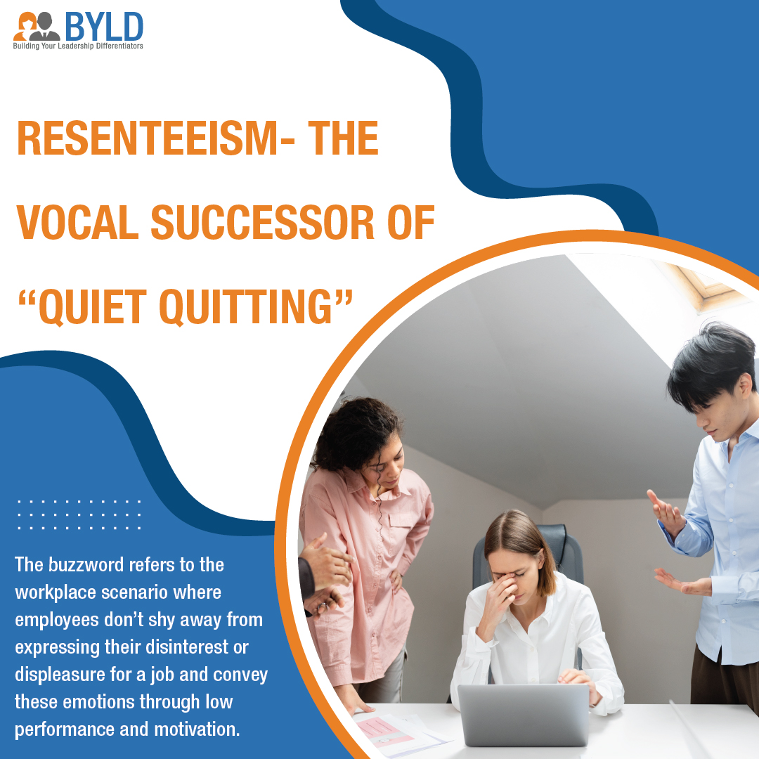 Are your employees showing signs of “Resenteeism”? 

It is time to determine and take appropriate steps to keep them motivated, engaged, and loyal to your organization. 

#byldgroup #BYLD #Resenteeism #EmployeeEngagement #ProductivityIssues #EmployeeWellness #HealthyWorkforce