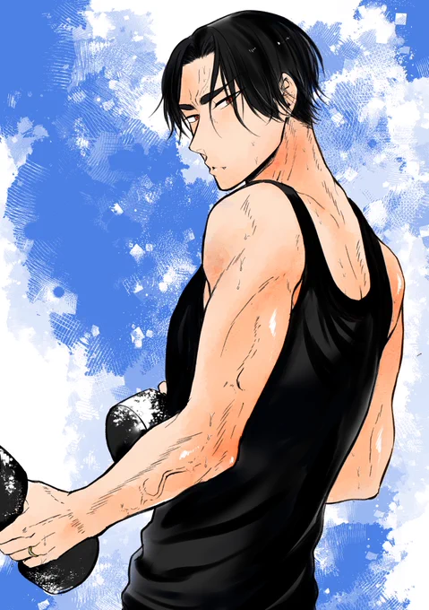 #ばじさんタンクトップ祭り  遅ればせながら…!落書きで失礼します🙇‍♂️💕 差分で強火のちふ❄️います(※既i婚ばじふゆ前提)
