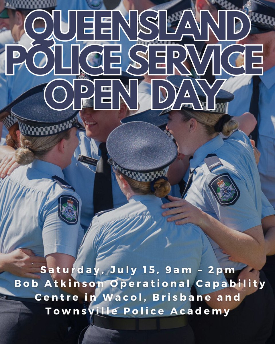 MarkRyanQLD's tweet photo. Considering a career in the Queensland Police Service?
The police are holding an open day to show Queenslanders why a career in the QPS is a fantastic choice.
Timing and location details can be found in the picture below. https://t.co/HfRotdiPz7
