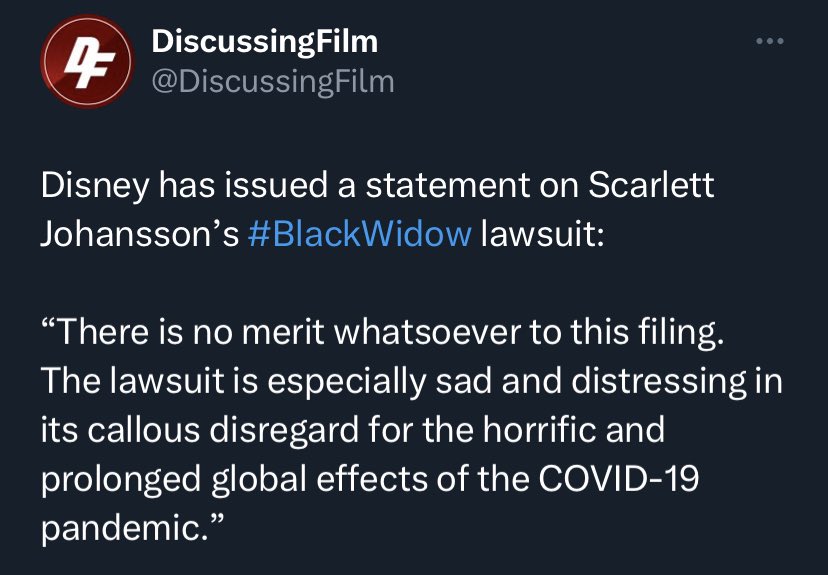ScarlettForum's tweet photo. Remember when everyone called Scarlett Johansson greedy when she sued Disney over Black Widow streaming and the money they owed her? Now they can see who’s being greedy #SAGstrike #WGA https://t.co/OmPz5728WB