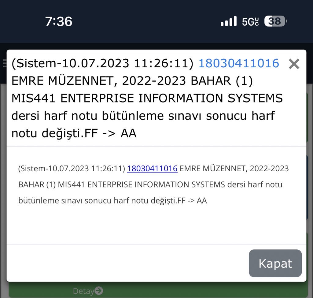 Tarihin en iyi come back’i bu arada
