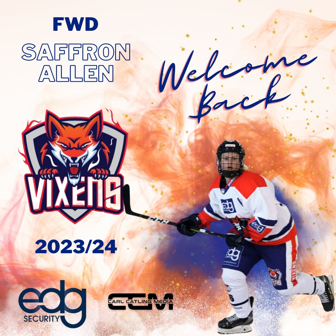 Welcome Back Saffron Allen 🤝

We are delighted to announce our leader Saff is back for 23/24.

The leadership and commitment on and off the ice is second to none.
 
A true legend of our sport who continues to be a handful for any D 💪