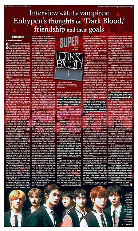 Catch a glimpse into our world in today's issue of the Philippine Daily Inquirer! We're so proud to share our exclusive interview about our latest album, #DARKBLOOD. Read all about the inspiration behind the album, our most memorable moments, and more!
🔗 inquirersuper.com.ph/exclusive/inte…
