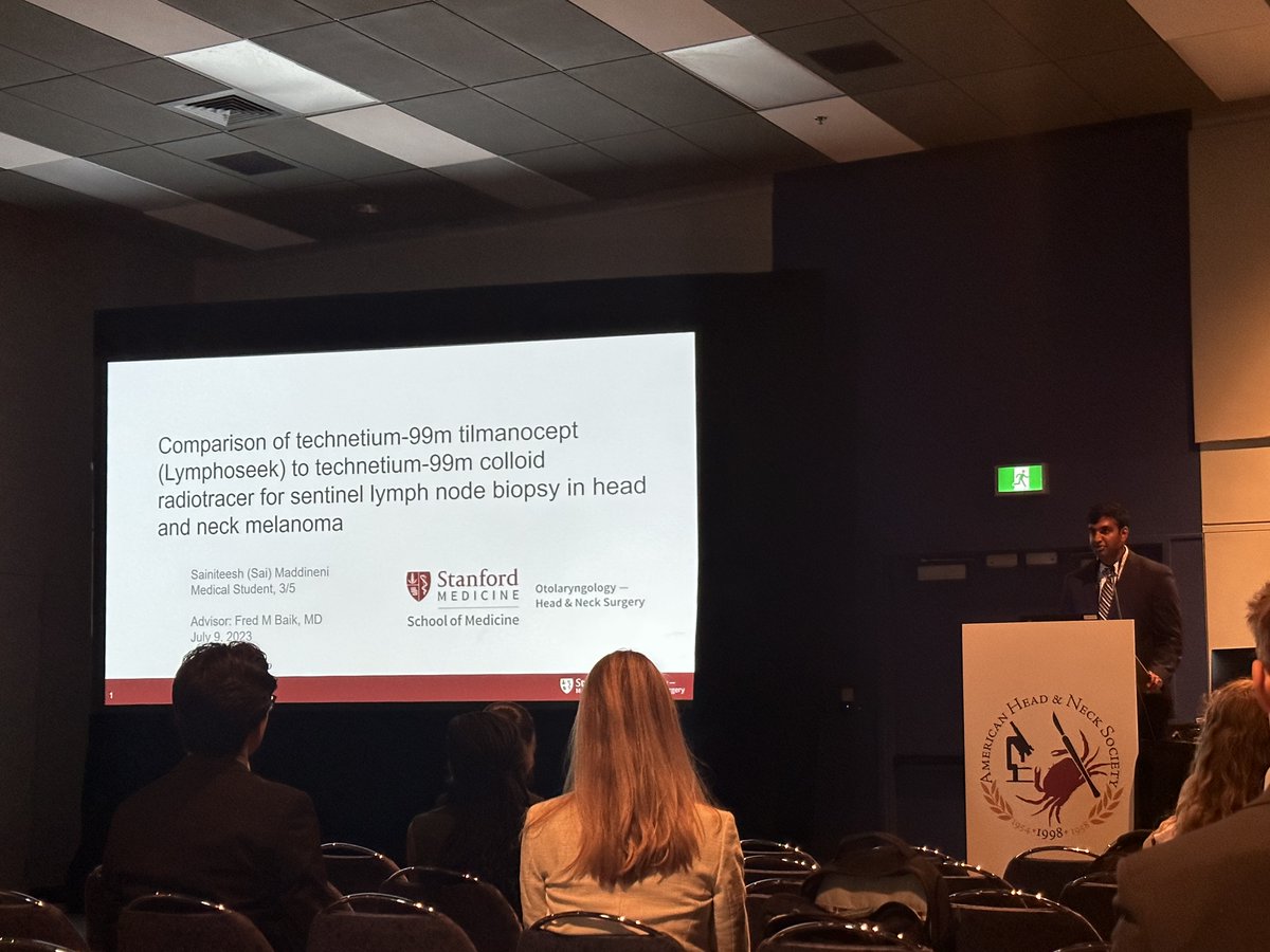 Presented some exciting work on sentinel node imaging and natural killer cells in head and neck cancer done with advisors Dr. Baik and <a href="/JohnSunwooMD/">John B. Sunwoo, M.D.</a> at AHNS 2023 this past week! #ahns2023 #otolaryngology
