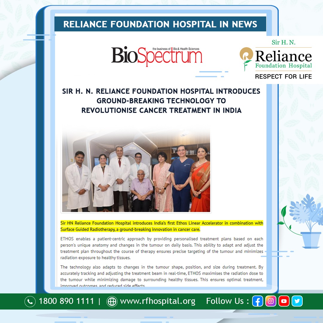 Sir H. N. Reliance Foundation Hospital on Twitter "In News! We got