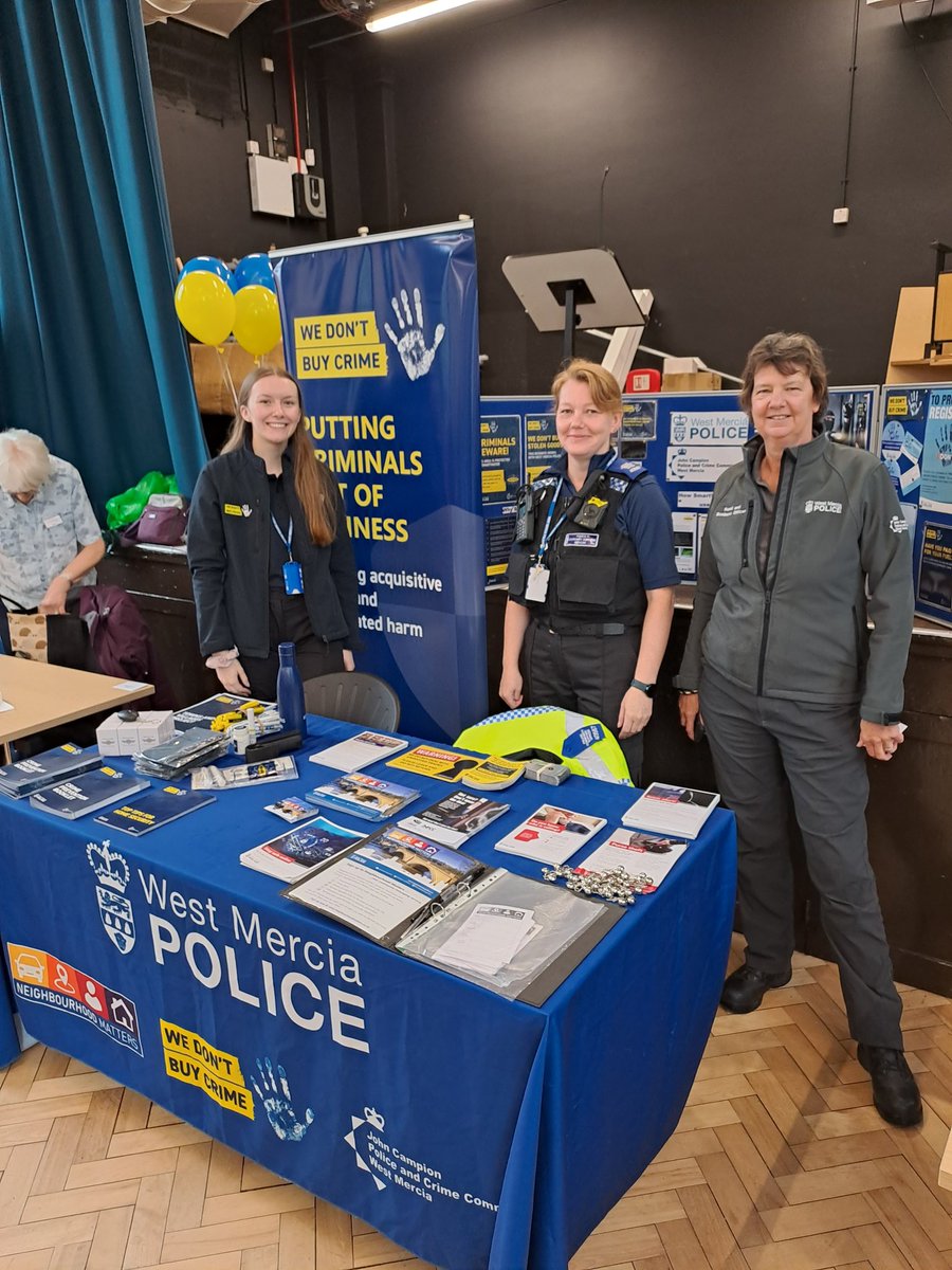 WeDontBuyCrime's tweet image. Looking forward to our day at the Bromsgrove Pensioner Fair representing @WMerciaPolice @WestMerciaPCC and @WeDontBuyCrime @BromsgroveCops. Come down and have a chat