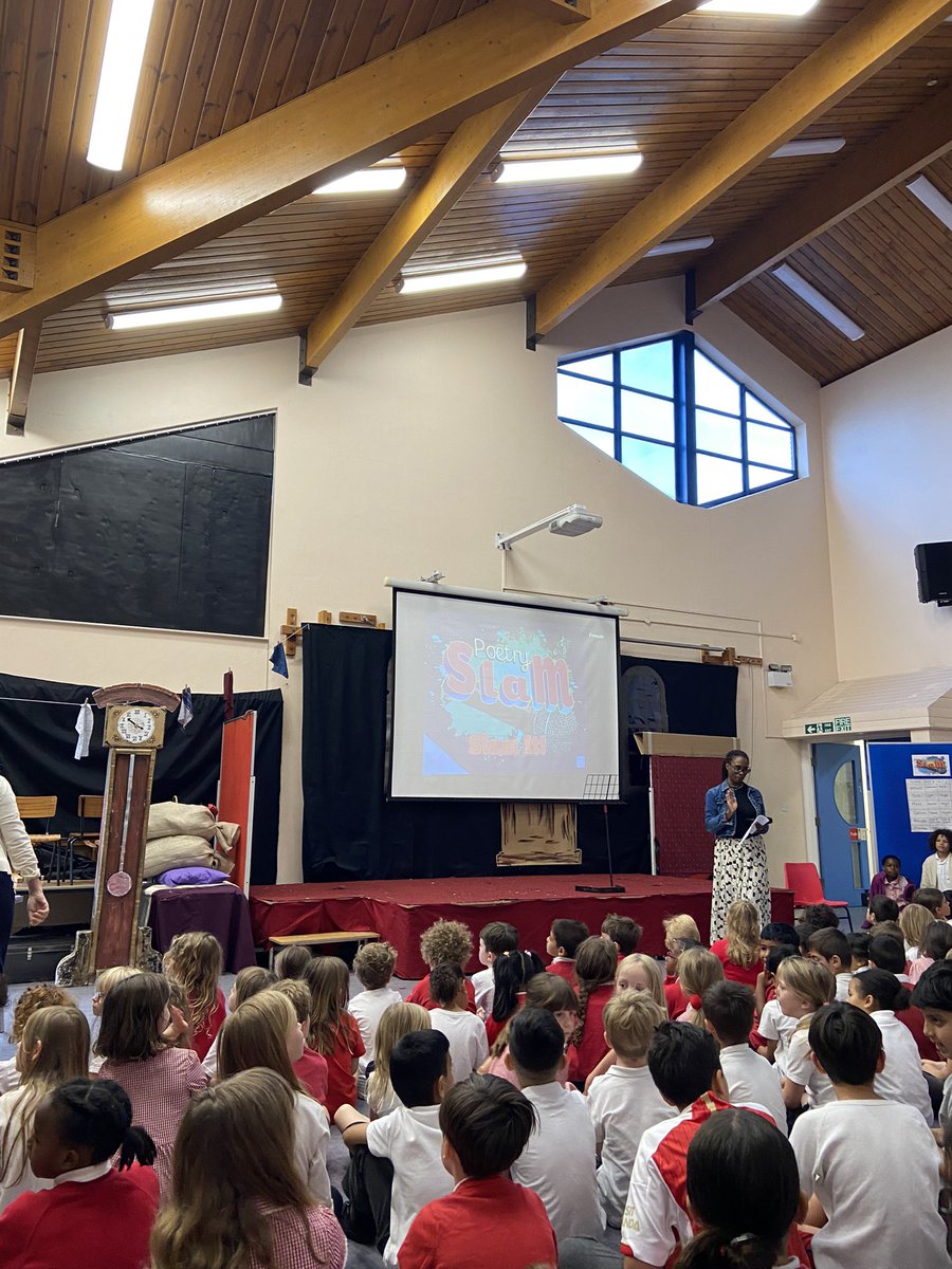 Our Poetry Slam is about to begin! Everyone it’s excited to watch representatives of each class perform their poems based on the theme ‘It’s OK to be me’.