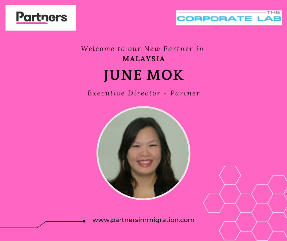 PartnersImmigra's tweet photo. Partners Immigration Network welcomes our latest member June Mok from The Corporate Lab in #Malaysia. 
We are excited to add another location on the worldwide map.  #TheCorporateLab (TCL) is a boutique professional services firm based in Kuala Lumpur, Malaysia https://t.co/AoexAcRZWp
