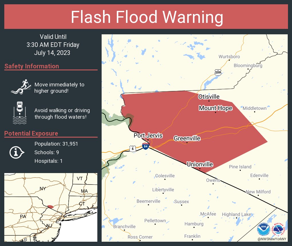 NWS New York NY on Twitter "Flash Flood Warning continues for Port