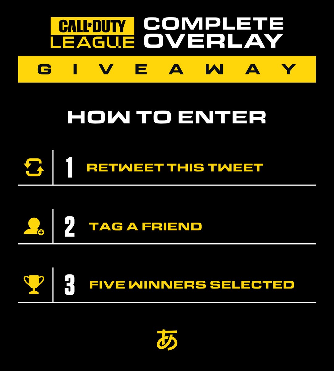 FFuZeY's tweet photo. CDL Overlay GIVEAWAY! 🚨

🔁 Retweet & 🏷️Tag a friend to enter

3⃣ total winners will be selected tomorrow at midnight!

Goodluck, and have fun! Love… Fuzey 💛