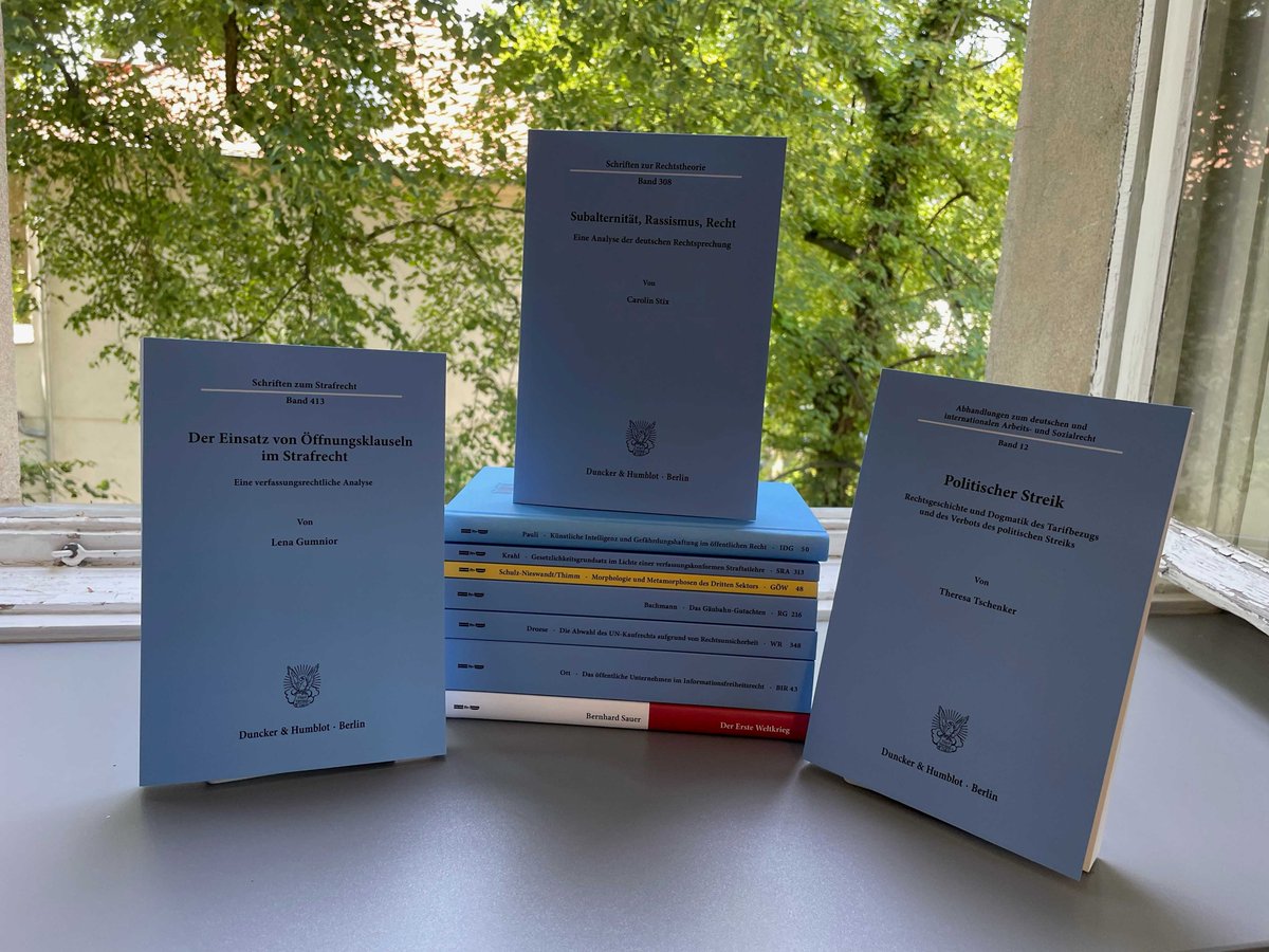 Die Woche in Büchern – neu bei D&H: is.gd/5QZWUo @LGumnior @carostix @TTschenker #Begriffsjurisprudenz #UNKaufrecht #Öffnungsklausel #OpenData #Risikotechnologie #ErsterWeltkrieg #Gemeinwohlökonomie #Subalternität #Rassifizierung #PolitischerStreik #Streikrecht