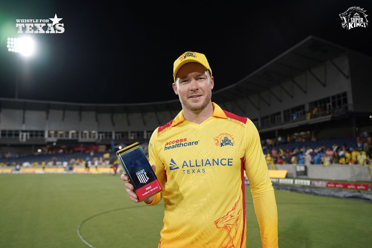 TexasSuperKings's tweet photo. Miller Magic, First time in Yellow! 💛

#TSKvsLAKR #WhistleForTexas #MLC https://t.co/v5RJolpNMK