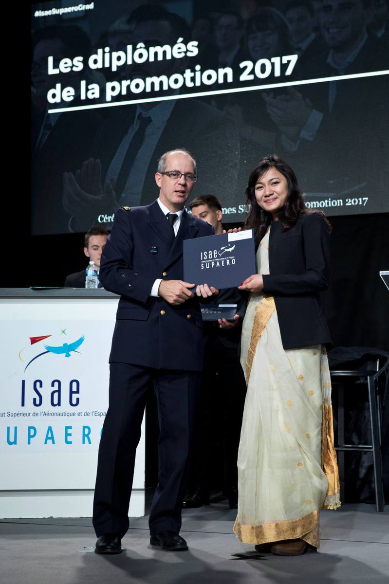 Feeling proud that Priyanka Das Rajkakati of Dhemaji, an aerospace engineer based in France, is invited to Modi - Macron dinner tonight. She has done Masters from Supero, Institute of Space and Aeronautical Engineering, Toulouse, France,. My best wishes to Priyanka.