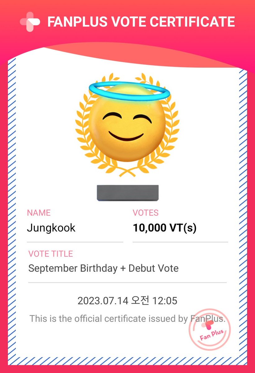 fpvote's tweet photo. Congratulations to #JUNGKOOK for winning the poll. 🎉

💟 Like, 🔁 Retweet and 💬 Comment.
#fpvoteproof

#BTS #JUNGKOOK https://t.co/FMcQfxQhik