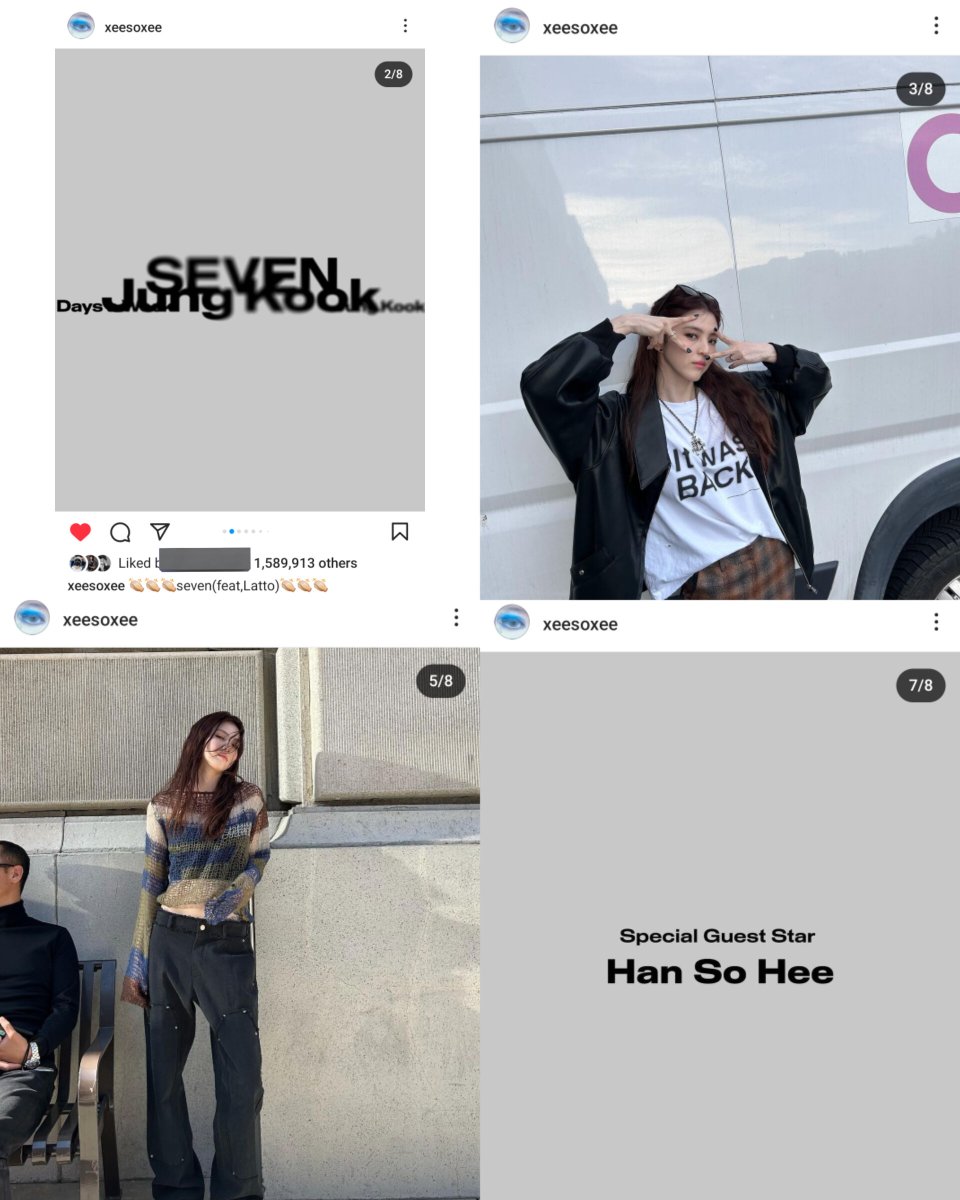 Jungkook_SNS's tweet photo. Actress Han Sohee on Instgaram with caption “👏🏻👏🏻👏🏻seven (feat,Latto)👏🏻👏🏻👏🏻” https://t.co/ss4eV0DPCz