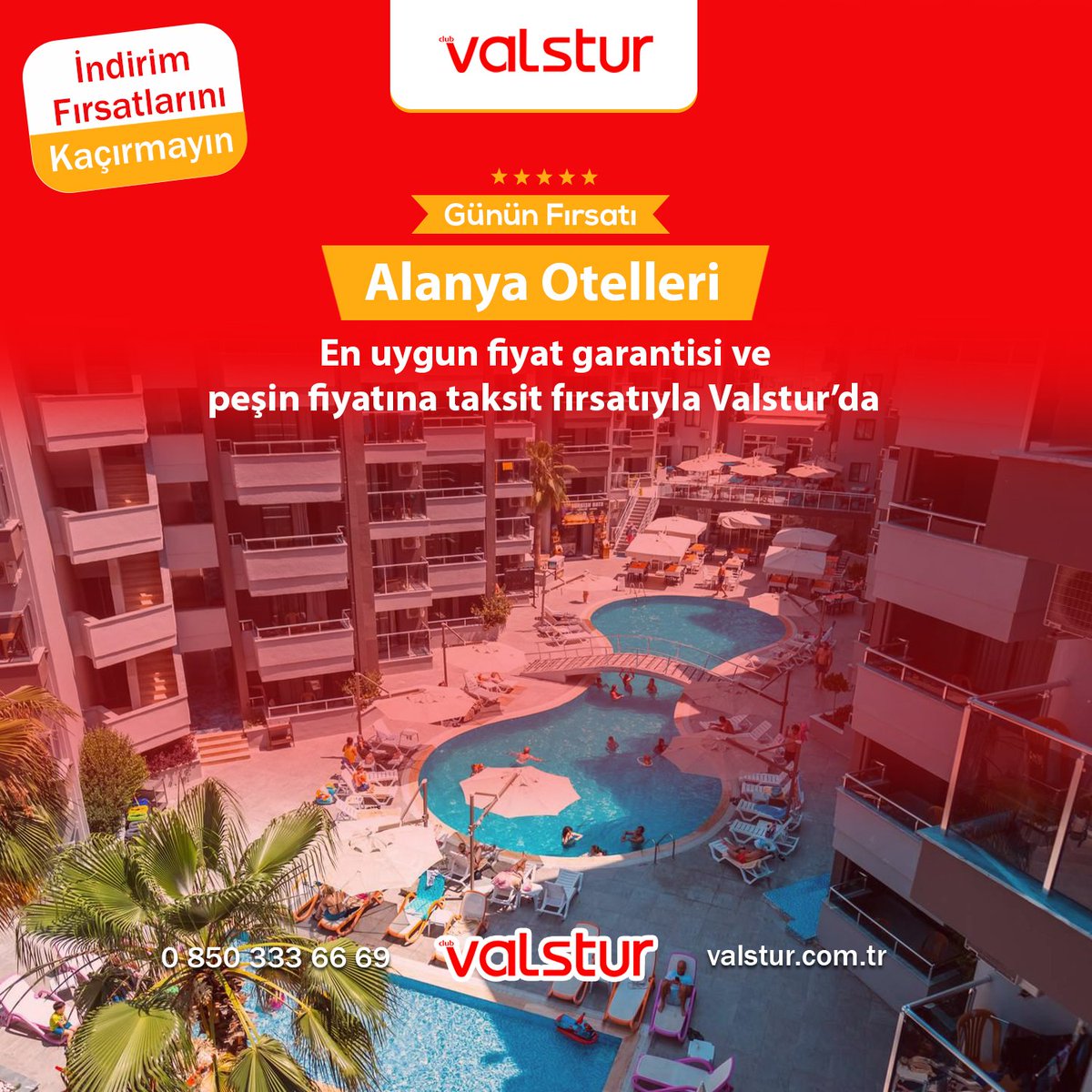 ValsTurizm's tweet photo. Peşin Fiyatına Taksit ve En Uygun Fiyat Garantisi ile Valstur'da

https://t.co/Iij59jxXue
Tüm bilgi ve detaylar için: 
https://t.co/XqG45eEVg2
0850 333 66 69

#tatil #valstur #hotel https://t.co/qo512zeEAn