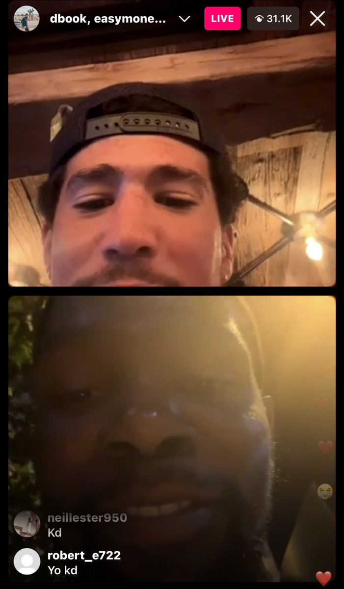 RT @sunsgeek: Devin Booker was just live on IG. Kevin Durant joined in for a minute. #Suns https://t.co/9whNWa6Coi