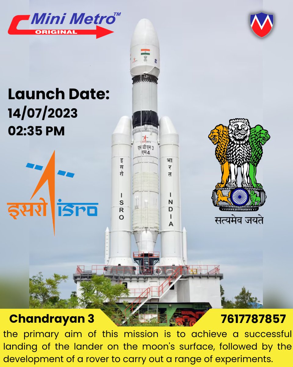 All the best to Mission Chandrayaan3 and team #ISRO
“Chandrayaan 3, where science meets the stars, creating a symphony of cosmic exploration. 📷📷 #Chandrayaan3Symphony #CosmicExploration #Chandrayan3