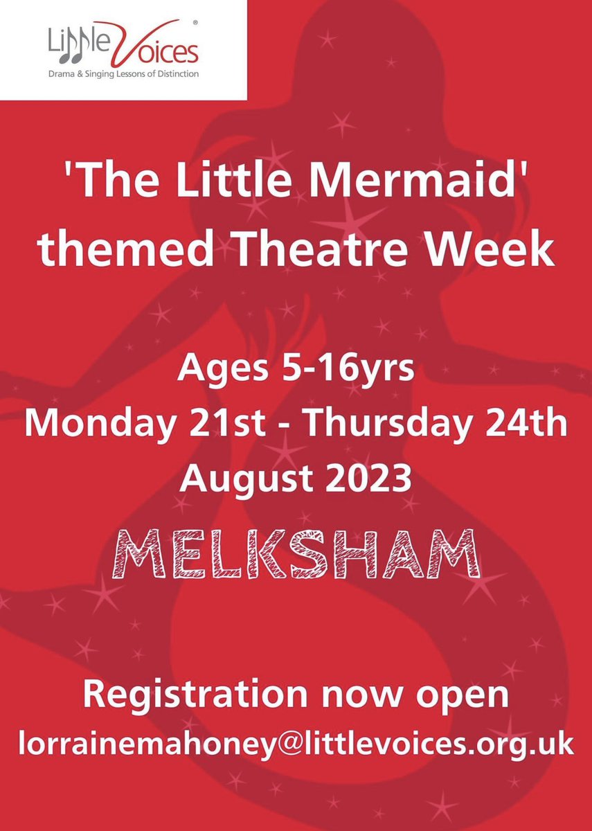 Places still available for our Theatre Week in #Melksham #Wiltshire in #August #SummerHolidays Get in touch for more information 🎵🎭🧜‍♀️