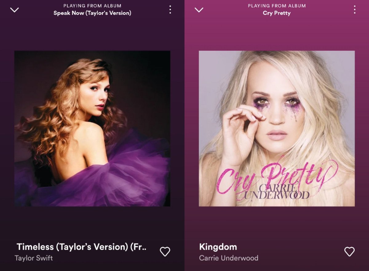 category is: songs that make me wanna get married and build a family 💜 #Timeless #SpeakNowTaylorsVersion #Kingdom #CryPretty @taylorswift13 @carrieunderwood