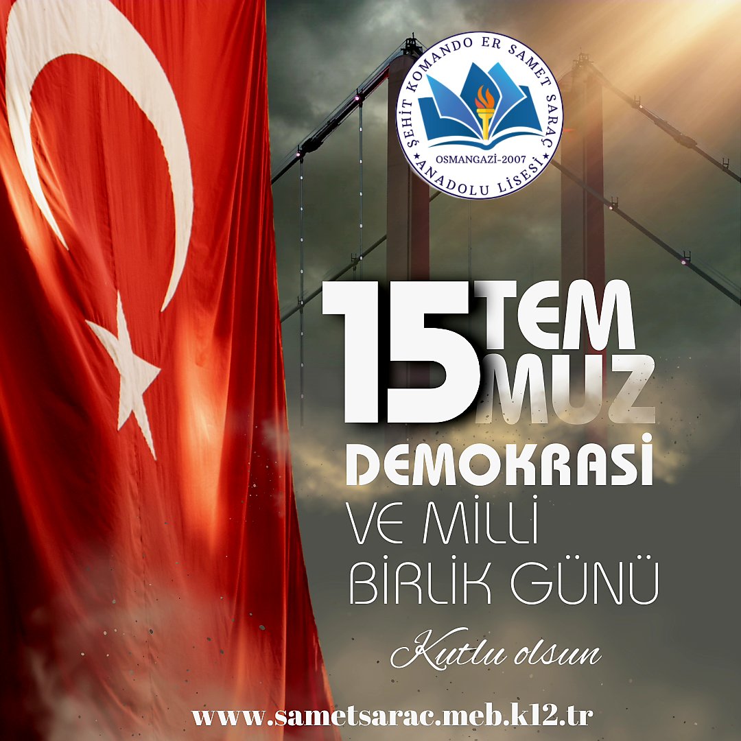 15 Temmuz Demokrasi ve Millî Birlik Günümüz Kutlu Olsun.
#15TemmuzuUnutma
<a href="/Osmangazi_MEM/">Osmangazi İlçe Milli Eğitim Müdürlüğü</a> 
<a href="/GurhanCokgezer/">Gürhan Çokgezer</a> 
<a href="/kahraman47_s/">Kahraman Şık</a>
<a href="/hasanalituzen/">hasanali</a>
@Mehmettoksoy03
<a href="/sahinmuhsin/">M.Şahin</a>