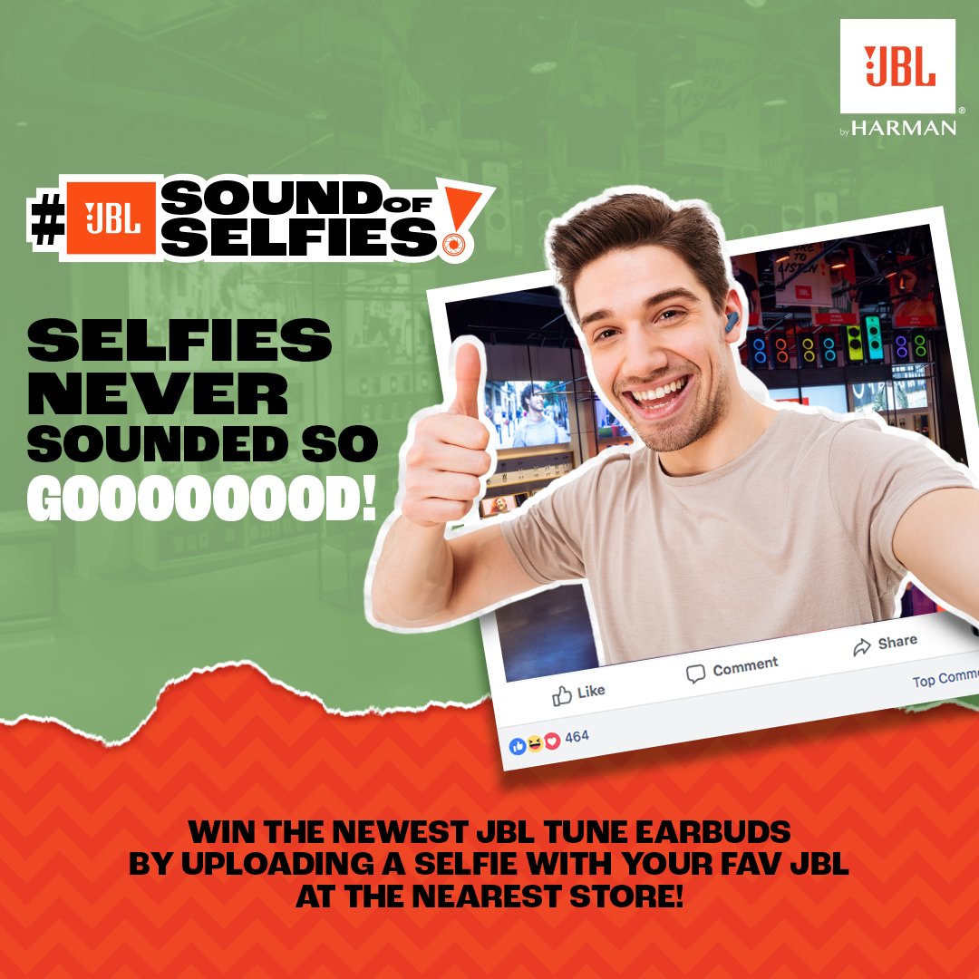 JBLSoundIn's tweet photo. Please RT!
#Contest 🥳
It’s time for the #JBLSoundofSelfies! Snap a selfie at any JBL store near you and get a chance to grab a shiny new pair of JBL Tune Earbuds absolutely FREE!

Believe us, you🫵 DON’T wanna miss out on this EPIC opportunity! https://t.co/AFORomM9Ui