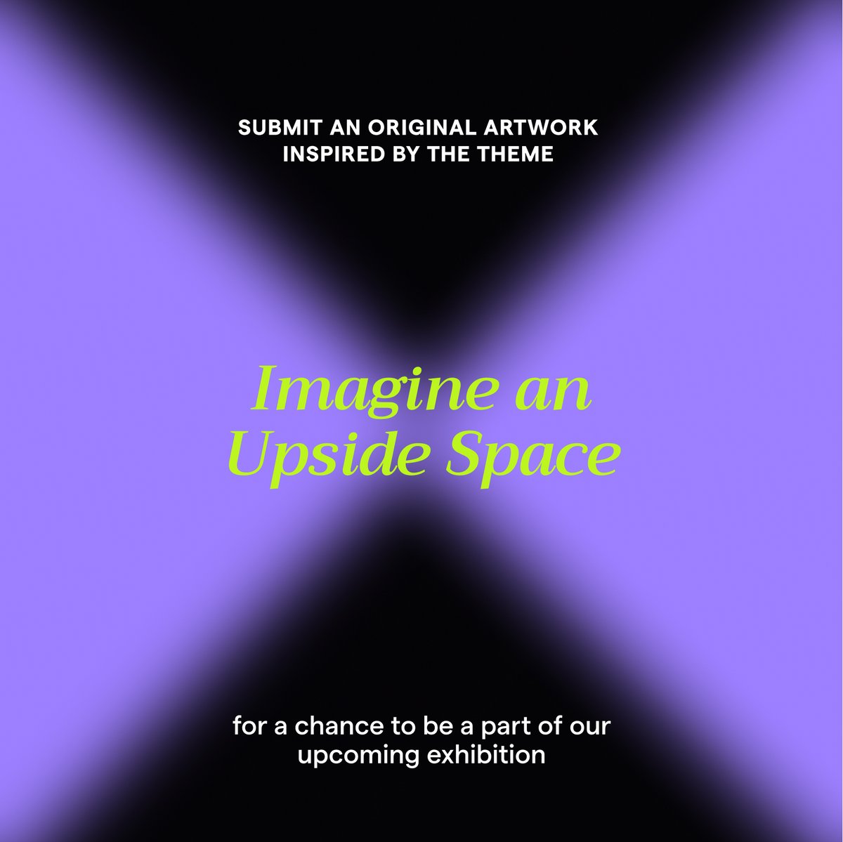 TheUpsideSpace's tweet photo. The Upside Space Unbound - announcing the TUS Open Call

Calling all digital artists!

Ignite your creativity and celebrate with us as we mark our one-year anniversary this December. Submit artwork inspired by the theme ‘Imagine an Upside Space’ for a chance to be a part of our upcoming exhibition.

To participate, send us:

An original artwork based on the theme in any digital format.
A note connecting your work to the theme
A short bio about yourself and your artistic practice

Email your submission to social@theupsidespace.com with the subject line - TUS Open Call_Full Name.

Deadline:  August 15th, 2023 - 12:00 am (GST), 01:30 am (IST), 04:00 am (SGT)

#opencall #FridayFeeling #ArtistOnTwitter #artistsontwitter #artistontwittter