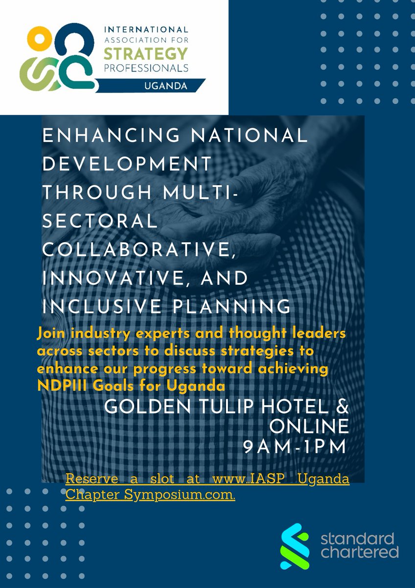 iaspuganda's tweet photo. Have you secured your spot for the upcoming symposium? Join us as we discuss how multi-sectoral collaboration is key in the achievement of Uganda's NDP III Goals.
https://t.co/ETNS9umB36 https://t.co/31UZAOnHBF