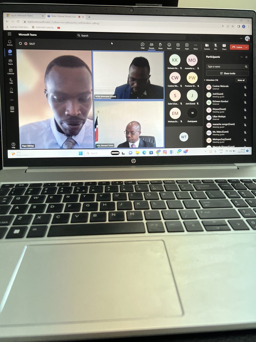 OrtSecretariat's tweet photo. Water Tribunal is now in session! ⚖️ Hon. Benard Ochoi presiding over the matters. Join us as we witness the pursuit of justice and the protection of our precious water resources & services. #WaterTribunal #CourtSession #JusticeFairness https://t.co/mrp8HLweWO