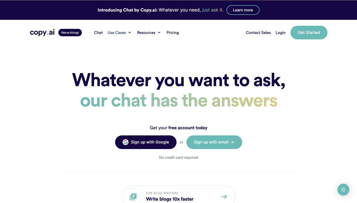 复制的AI赚钱策略揭秘！推荐4个 AI 写作工具，轻松赚钱的秘籍，人人都可学

1. copy.ai  一个 AI 写作工具  

Copyai 帮助用户生成高质量的文本内容,可以生成各种文本类型，如产品说明、博客文章、推广文案等