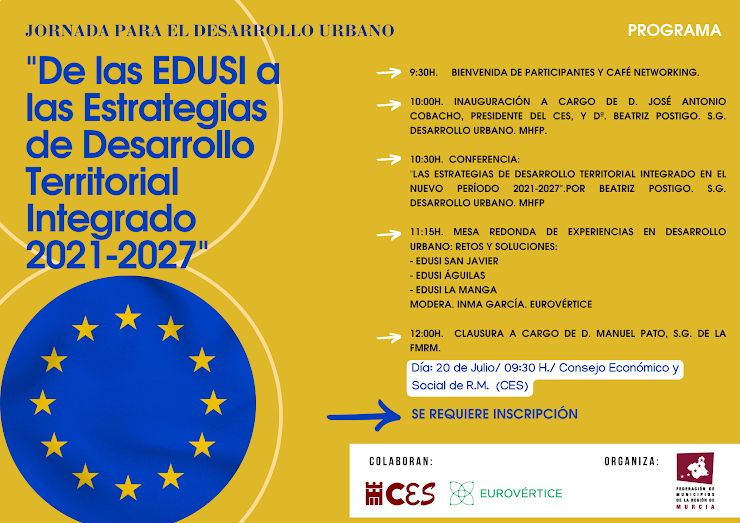 📍20/07 Jornada Informativa #DesarrolloUrbano dirigida a #Ayuntamientos
📢 Inscríbete, de forma rápida y sencilla. No pierdas la oportunidad de conocer los detalles de las Estrategias de Desarrollo Territorial y prepárate ante la próxima convocatoria ➡️ bit.ly/46O6Or5