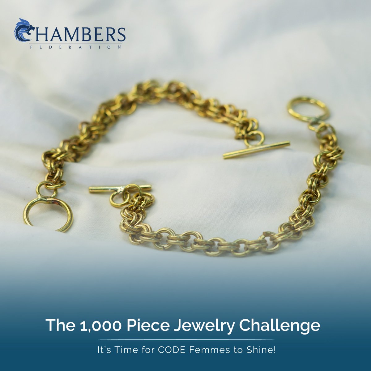 The Chambers Federation presents the 1,000 Piece Jewelry Challenge, a challenge issued to @codefemmesrdc in the DRC. Handcrafted from responsibly sourced ASM gold and recycled brass.
#womenseconomicempowerment #jewelrymanufacturer #chambersfederation #CODEFemmes