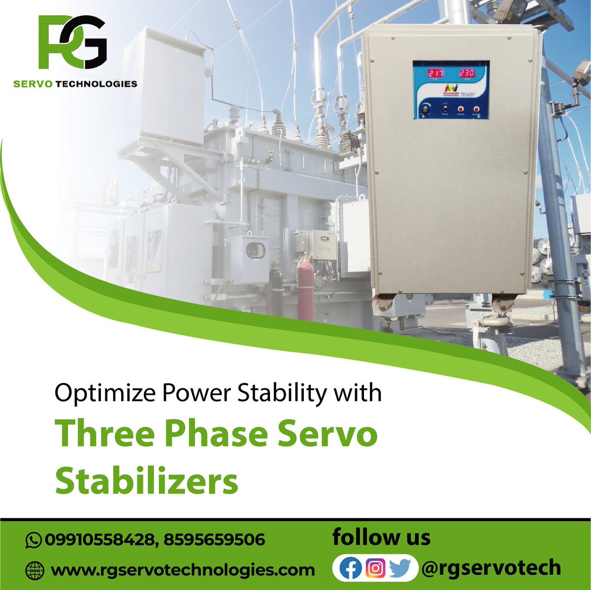 Rgservotech's tweet photo. Experience Uninterrupted Power with Our Three-Phase Servo Stabilizer!
Visit here- https://t.co/QdlLwwy0ov
#ServoStabilizer #IndustrialOperations #VoltageProtection #rgservotech #UninterruptedPowerSupply #CuttingEdgeTechnology #EnergyEfficiency #Reliability #TrustedSolution https://t.co/6aQR4rlno0