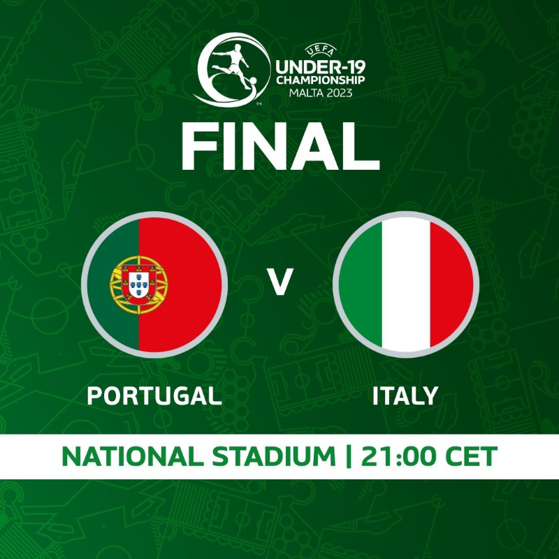 UEFA's tweet photo. 🏆 The #U19EURO final is set for Sunday. Who will be leaving Malta with the trophy?